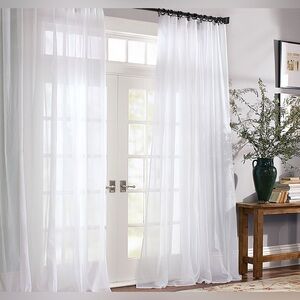 Pottery Barn Classic Voile Sheer Curtain (x2) | White | 50x108”